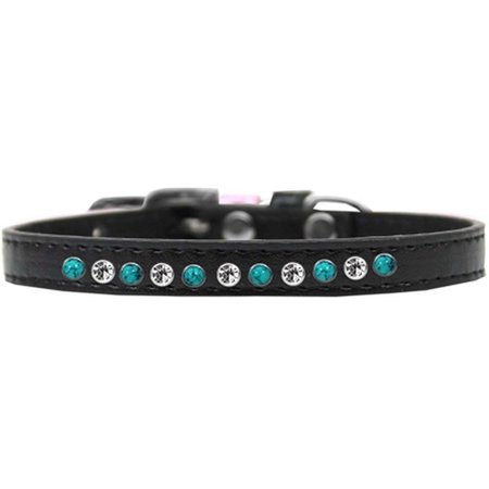UNCONDITIONAL LOVE Southwest Turquoise Pearl & Clear Crystal Puppy CollarBlack Size 12 UN851291